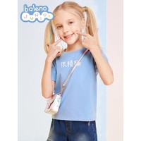 Baleno 班尼路 童装夏季新款女童短袖T恤彩虹甜美印花洋气纯棉上衣