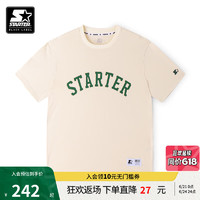 STARTER|短袖2024夏季宽松版型同款学院风格字体T恤宽松 桦木白 M 170/88A