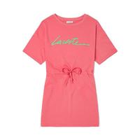 法国拉科斯特 LACOSTE罗纹圆领 女装时尚休闲印花短袖连衣裙女