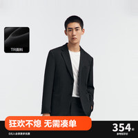 太平鸟男装秋季修身西装商务斯文西服外套便西男士 黑色 (修身) XL