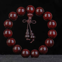 彩荷老料紫檀文玩高密油老料檀香木2.0手串108颗念珠佛珠 高密满金星15MM15颗