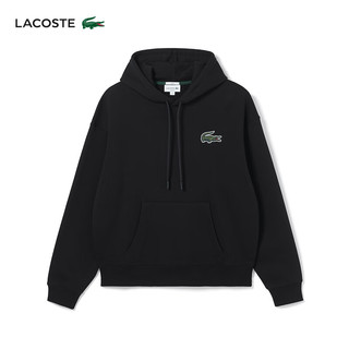 LACOSTE法国鳄鱼男女同款24年百搭休闲连帽卫衣|SH6404 031/黑色 XS /165