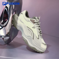 FILA FUSION斐乐女鞋老爹鞋厚底鞋2024夏季硬糖鞋2代休闲鞋运动鞋 古白色/浮岩灰-AP 40