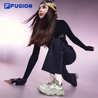 FILA FUSION斐乐女鞋老爹鞋厚底鞋2024夏季硬糖鞋2代休闲鞋运动鞋 古白色/浮岩灰-AP 40