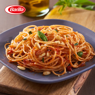 百味来Barilla传统细面+番茄罗勒风味意大利面酱套装儿童意面意粉西餐 细面+番茄罗勒酱组合 1kg 1袋