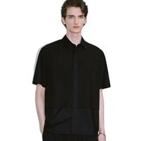 URBAN REVIVO 男士潮流休闲纯色翻领短袖开襟衬衫 UMV240043