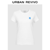 URBAN REVIVO 女士潮趣创意撞色字母印花短袖T恤 UWU440120 本白 M