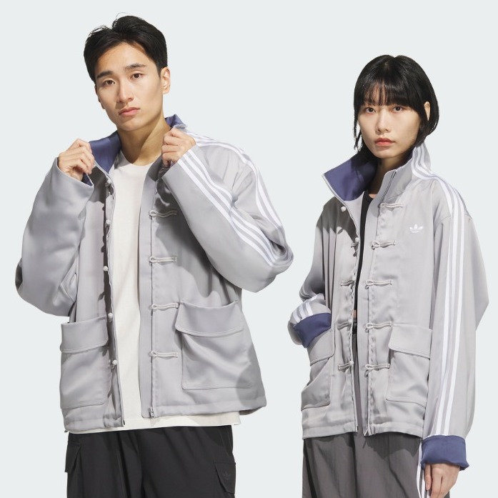 新品JV9256 Adidas Mサイズ　ライトグレー CN盤扣 ジャケット 新品JV9256 Adidas Mサイズ ライトグレー CN盤扣 ジャケット