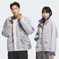 adidas ORIGINALS 新中式唐装盘扣中性运动夹克 JV9256 浅灰 L