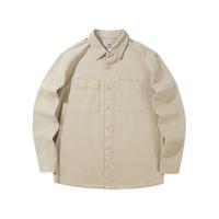 HLA 海澜之家 男士长袖衬衫纯棉衬衣 HNEAW3W029A 卡其 2XL