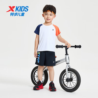 特步（XTEP）儿童童装男女童幼小童柔软舒适透气短袖T恤 珍珠白 130cm
