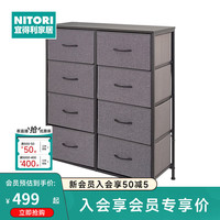NITORI宜得利家居 家具 家用简约落地储物柜收纳简约多用矮柜 矮柜JH003 80 灰色/黑色