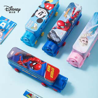 88VIP：Disney 迪士尼 包邮迪士尼文具盒小学生男孩女孩笔袋大容量双层火车多功能铅笔盒