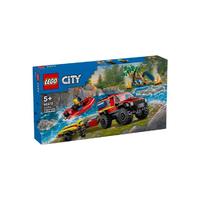 LEGO 乐高 积木男孩60412城市4x4消防车和救生艇 男孩玩具5岁以上