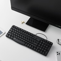 RAPOO 雷柏 K130有线单键盘商务办公学习家用游戏低音USB笔记本台式电脑通用