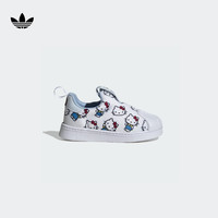 adidas SUPERSTAR 360一脚蹬贝壳头学步鞋女婴童阿迪达斯三叶草 白/浅蓝/亮光蓝 26码