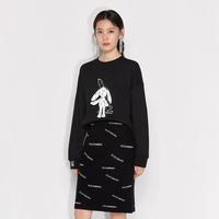 早春反光印花配公仔圆领卫衣女温暖