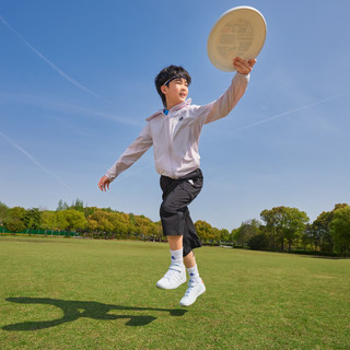 adidas休闲凉感防晒UPF50+连帽夹克外套男女大童阿迪达斯轻运动 粉色 122CM