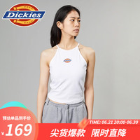 dickiesT恤 年修身logo印花短款吊带T恤 简约舒适 DK013057 白色 XS