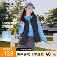 雪中飞2024轻盈保暖圆领羽绒马甲女士轻薄羽绒服减龄保暖时尚显瘦 宝石黑|8086 155/80A