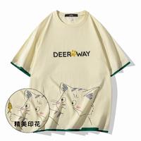 Deerway 德尔惠 运动T恤男2024年夏季男士圆领时尚百搭短袖上衣半袖男
