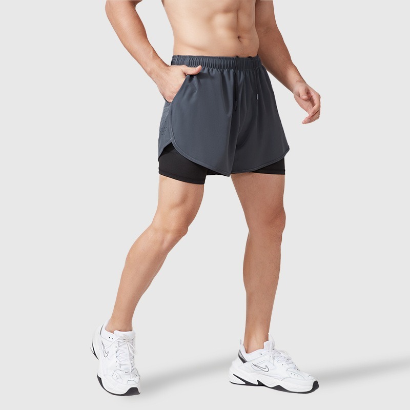 跑步短裤男专业马拉松田径三分裤带内衬裤子运动健身可放手机速干