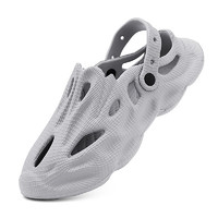 Tasidi-G椰子洞洞鞋夏季外穿防水软底运动凉拖户外防滑溯溪鞋 奶奶灰 42(标准码)