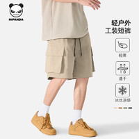 HI PANDA你好熊猫日系复古大口袋工装短裤男夏季潮牌宽松百搭运动五分中裤