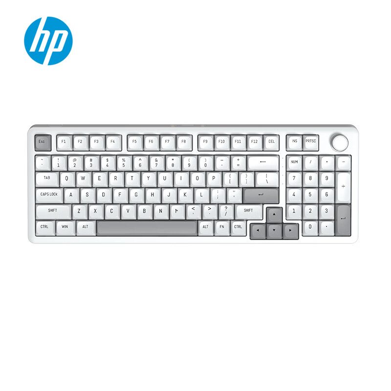 HP 惠普 K10G-98 有线机械键盘 四层消音结构 白灰
