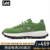 Lee 李 运动休闲鞋男健步跑鞋复古风网布舒适旅行潮鞋子 绿色 40