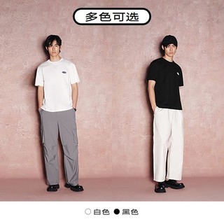 【凉感】GXG男装 字母印花时尚宽松休闲圆领短袖T恤男 24年夏