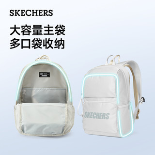 Skechers斯凯奇女男同款双肩包大容量书包百搭背包电脑包 橄榄绿/015R