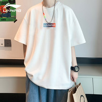 李宁 LI-NING短袖T恤男士纯棉夏季宽松大码半袖国潮男生运动体恤