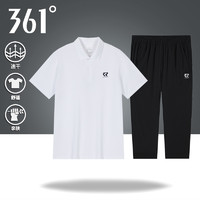 361° 361速干短袖七分裤运动套装男夏季新款两件套跑步透气运动服套装
