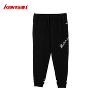 川崎运动卫裤 裤针织裤秋冬 跑步篮球运动长裤 宽松休闲卫裤束脚裤子 A3560卫裤-黑色 L