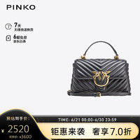 PINKO 品高 奢侈品女包手提梯形包小号燕子包 黑色