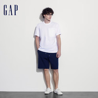 Gap 盖璞 男女士针梭织拼接短袖T恤宽松简约百搭上衣 464123 白色 L