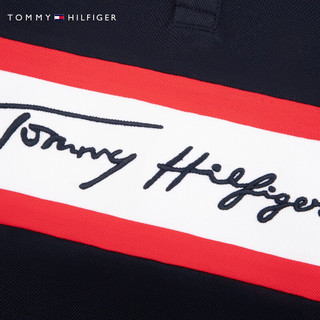 TOMMY HILFIGER24新款春夏童装男休闲拼色签字体刺绣短袖POLO衫TH2222079 黑色001