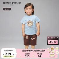 Teenie Weenie Kids小熊童装24夏季男宝宝字母印花运动裤子 棕色 90cm