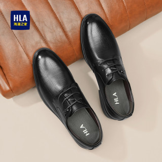 海澜之家 男鞋夏季透气真皮正装商务皮鞋增高德比鞋结婚男