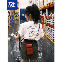 唐狮 TONLION2024女针织后背彩色趣味图案短袖T恤WP 本白 M