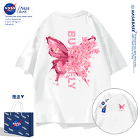 乐蛰 NASA联名蝴蝶短袖t恤男女潮牌2024新款潮流爆款宽松学生半袖体恤