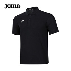 Joma 荷马 短袖男polo衫成人夏季新款冰感网眼透气跑步健身速干t恤运动服饰 黑色 L