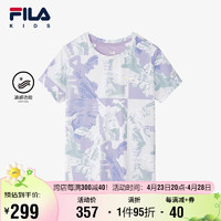 FILA【凉感科技】斐乐儿童童装2024夏中大童女童短袖透气T恤 165