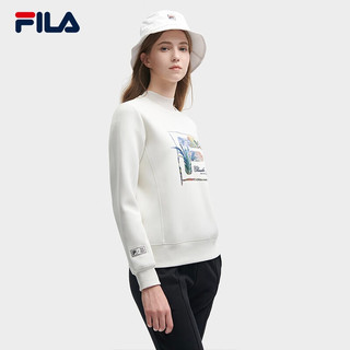 FILA 斐乐女装针织套头衫冬休闲时尚卫衣女 陶瓷白-IV 165/84A/M