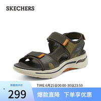 斯凯奇（Skechers）男鞋魔术贴厚底运动风休闲凉鞋229021