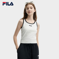 FILA 斐乐女子针织背心2024夏季时尚休闲撞色宽肩带内搭 云菇白-WT 155/76A/XS