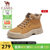 骆驼（CAMEL）户外登山靴男女同款潮流中帮休闲软底工装靴 GE12247126 驼色 38