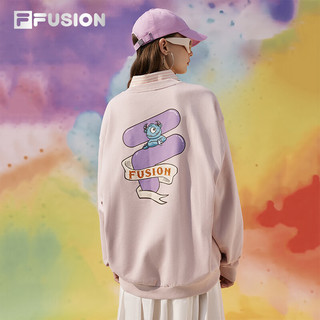 FILA  FUSION斐乐潮牌卫衣宽松男女2024套头卫衣 赤粉色-PK 170/92A/M