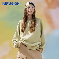 FILA  FUSION斐乐潮牌卫衣宽松男女2024套头卫衣 奶油果绿-GN 170/92A/M